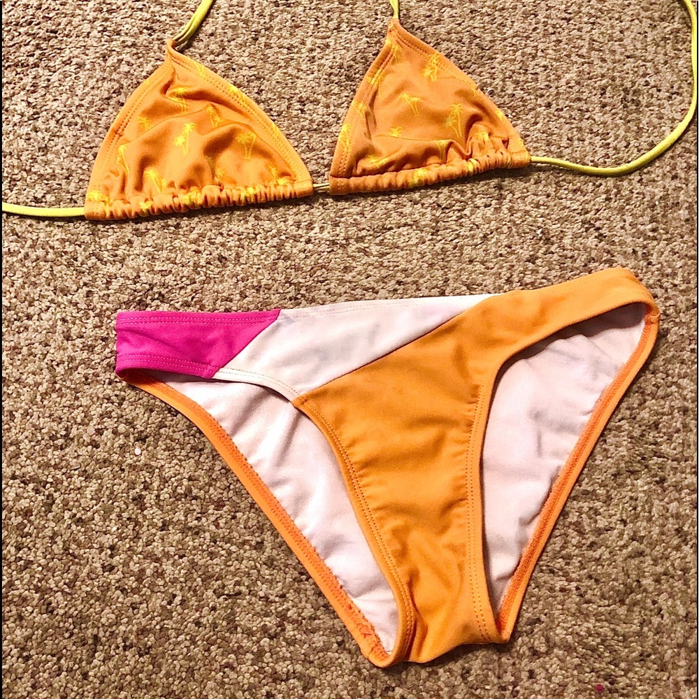 Orange&Pink Bikini Sz small